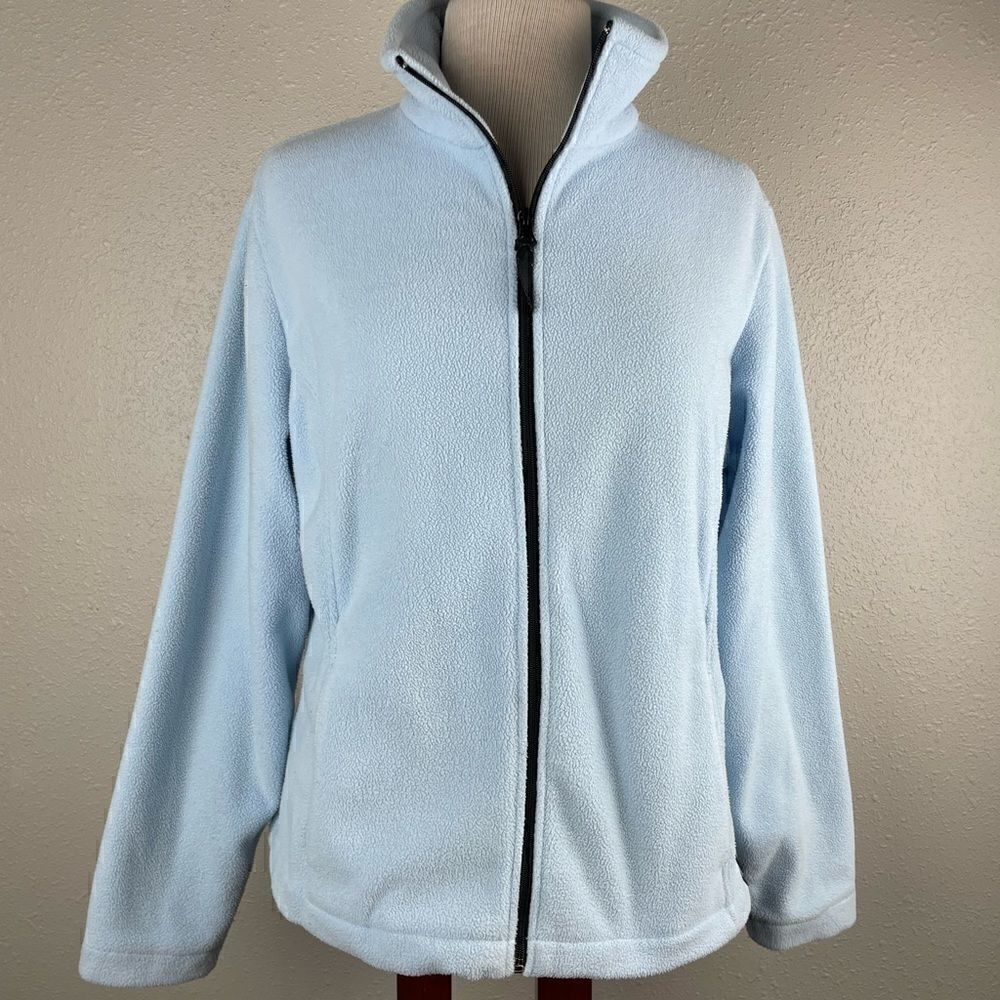 Avalanche Baby Blue Full Zip Fleece Jacket Size L EUC